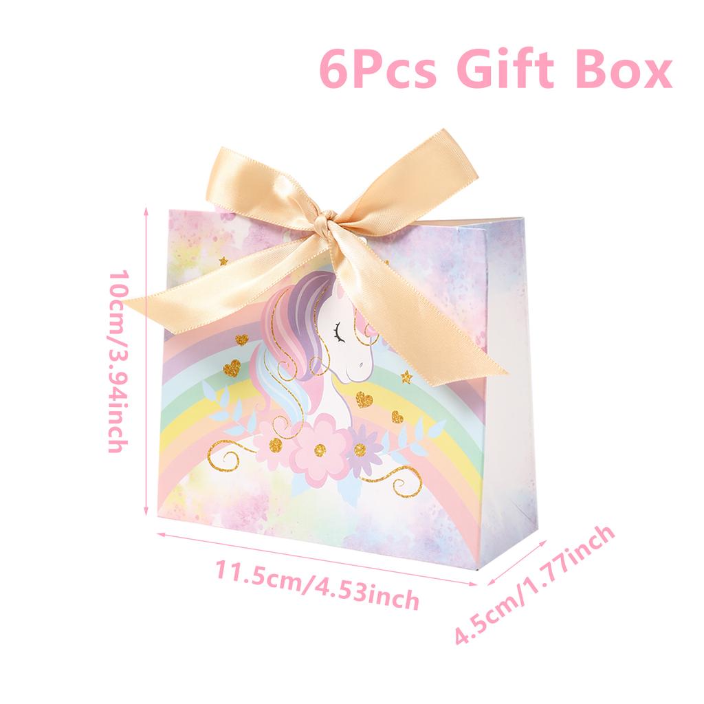 Unicorn Candy Box with Bow Gift Packaging Paper Bag Popcorn Box Unicorn Birthday Party Decor Kids Wedding Birthday Party Supply