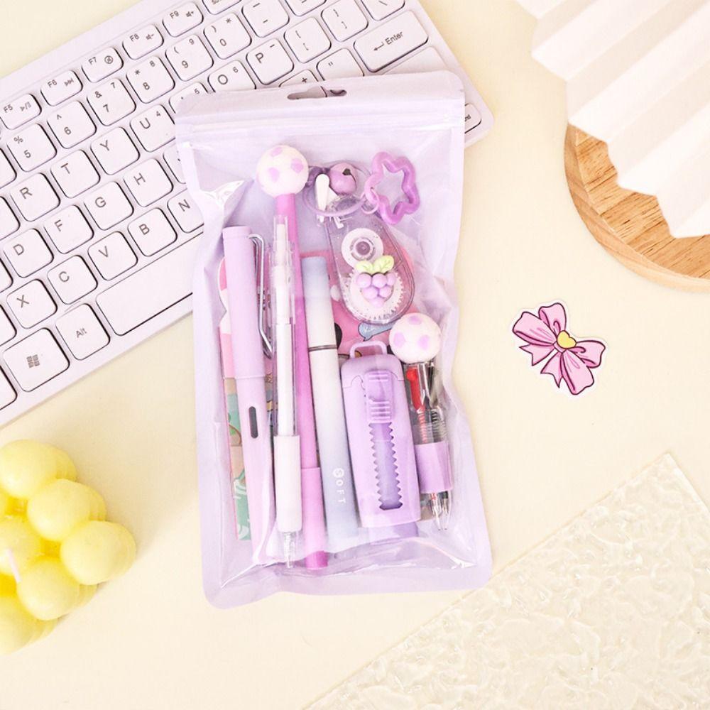 Cartoon School Stationery Set 6 Color Pens Cartoon Stationery Set for Primary School