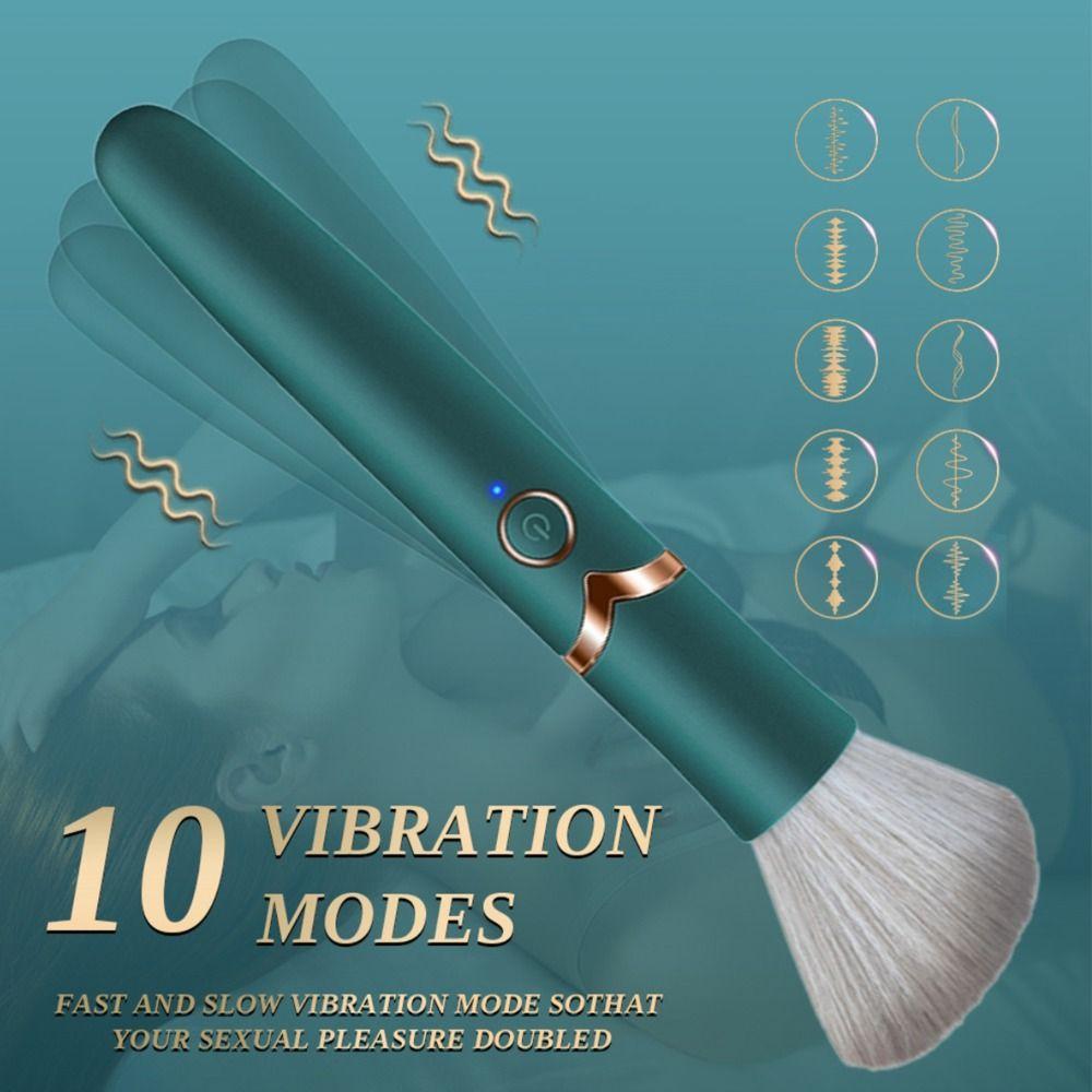 Multifunctional Vibration Makeup Brush 10 Speeds Erotic Sex Toys  Female Orgasm Clitoral