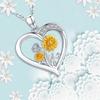 Ожерелье с подвеской в ​​виде подсолнуха для женщин, подвески в форме сердца, модные украшения, подарки для девочек