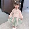 Hanfu qiz Xitoycha uslubdagi mato yozgi ko'ylak Qadimgi Tang kostyumi super peri kostyumi kichkina qizaloq suv parisi malika yubkasi ichki kiyim