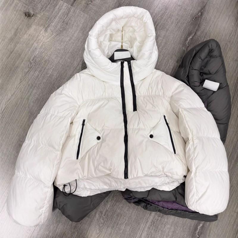 Thick Winter Hooded Cotton Puffer Jacket Women Oversized Short Coat With Dual Zipper Contrast Color Design