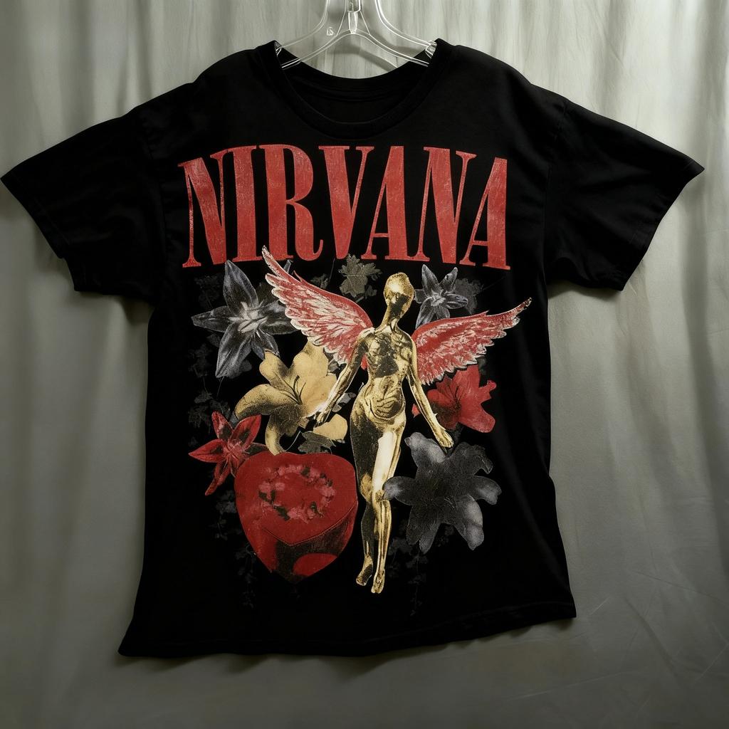 Nirvana Рок-группа Классический Альбом Постер Графический Принт Хлопковая Футболка Уличная Мода Хип-Хоп Модная Футболка Унисекс Женская Свободная Оверсайз Топ