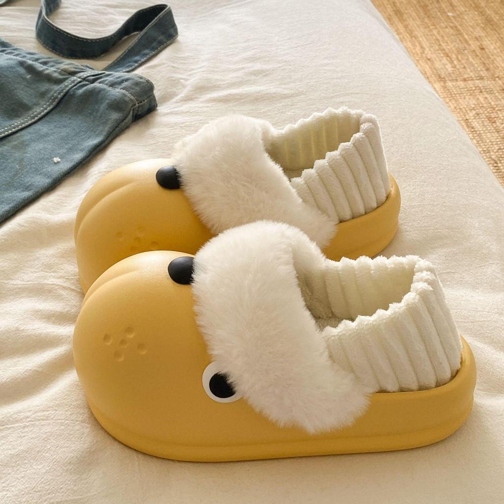 Уютные зимние собачьи тапочки: Съемные, Универсальные, Теплый хлопок с подошвой из ЭВА - Милые и грязеотталкивающие для использования на улице