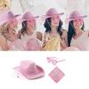 Glittering Pink Cowboy Hat Bandana Sunglasses Costume Women Musical Festival Dress Up Costume Bachelorette Party Props
