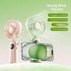 Портативный ручной мини-вентилятор Складные вентиляторы для подвешивания на шею 5 скоростей USB-перезаряжаемый вентилятор с подставкой для телефона и экраном дисплея
