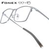 FONEX Прогрессивные очки по рецепту, индивидуальные фотохромные очки для близорукости, оптические линзы, мужские квадратные очки, титановая оправа 874