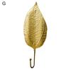 Золотой металлический крючок в форме листа, дверная стена, гардероб, вешалка для одежды, подвесной декор