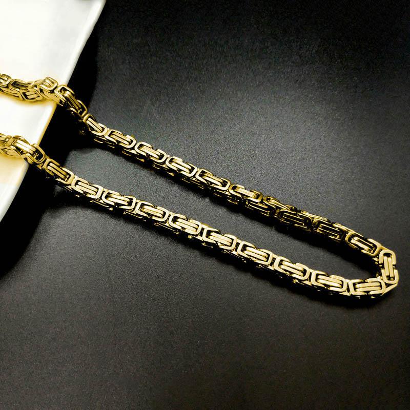 Византийская нержавеющая сталь высокого качества Подарки Золотая Серебряная модная цепочка ожерелье Панк мужские аксессуары