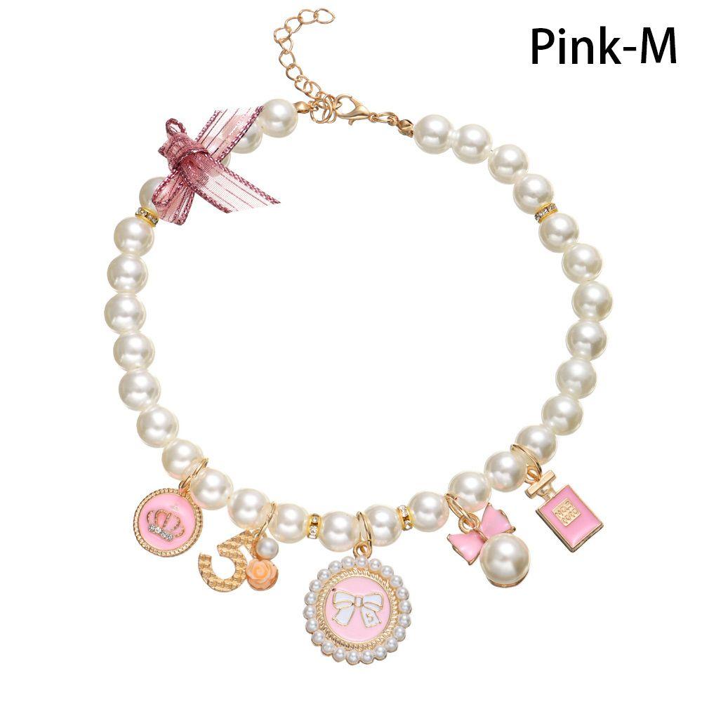 Cat Supplies Cat Jewelry Cute Collar Adjustable Bow Necklace Pet Pearl Collar Dog Cat Princess
