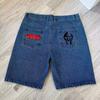 Унисекс Уличная одежда Винтаж Y2K Хип-хоп Джинсовые шорты Мужские Летние с высокой талией Свободные Повседневные Баскетбольные шорты Джинсы