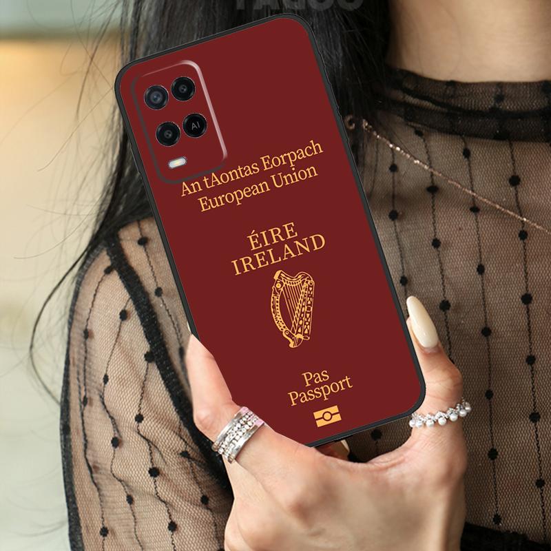 Irish Passport Ireland Flag Case For Oppo A16 A76 A96 A17 A18 A60 A80 A40 A38 A58 A78 A98 A94 A74 A54 A15 A57 A77 A5 Pro