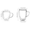 2pcs Double Bottom Wall Glass Coffee Cup Transparent Heat-resistant Water Cup Premium Mocha Latte Mugs Wedding Christmas Gift