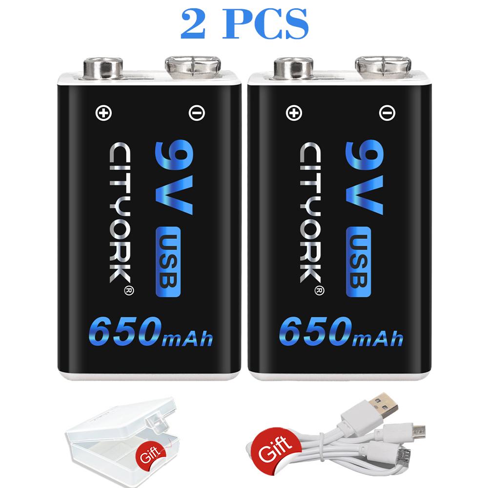 Cityork Литий-ионная аккумуляторная батарея 9 В, 650 мАч, аккумуляторы micro USB, литиевые батареи 9 В для игрушек-мультиметров, пульт дистанционного управления