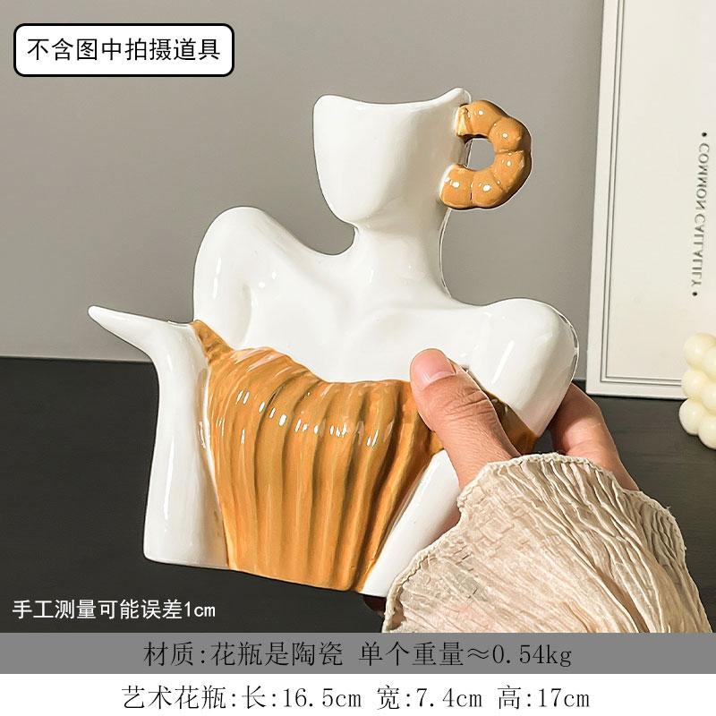 Креативная керамическая ваза в форме человека, статуя женщины, аксессуары для цветочной композиции, ваза для цветов, аксессуары для домашнего декора