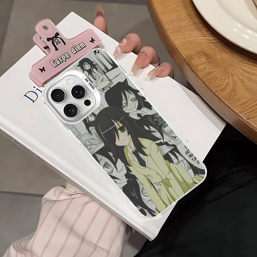 Чехол для телефона Watamote K-Kuroki T-Tomoko для IPhone 17 16 15 14 13 12 11 Pro Max Цвет Черный Матовый Чехол