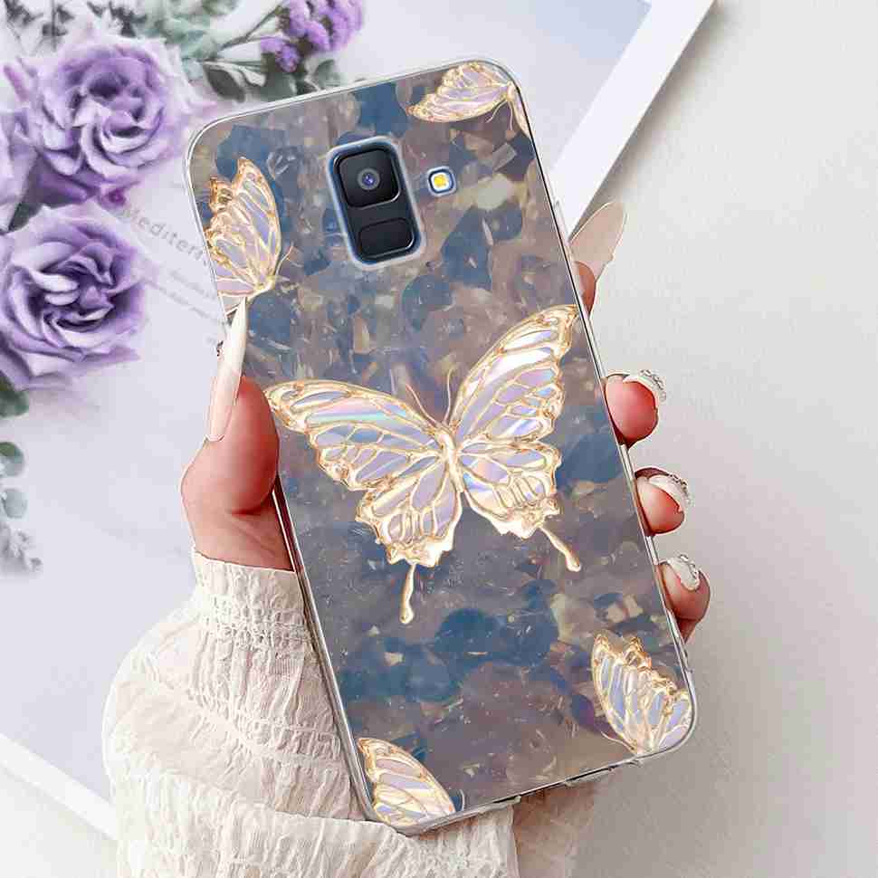 For Samsung Galaxy A6 2018 5.6" Case SM-A600F Soft Silicone TPU Cover For Samsung a6 A6 2018 SM-A600FN New Butterfly Phone Cases