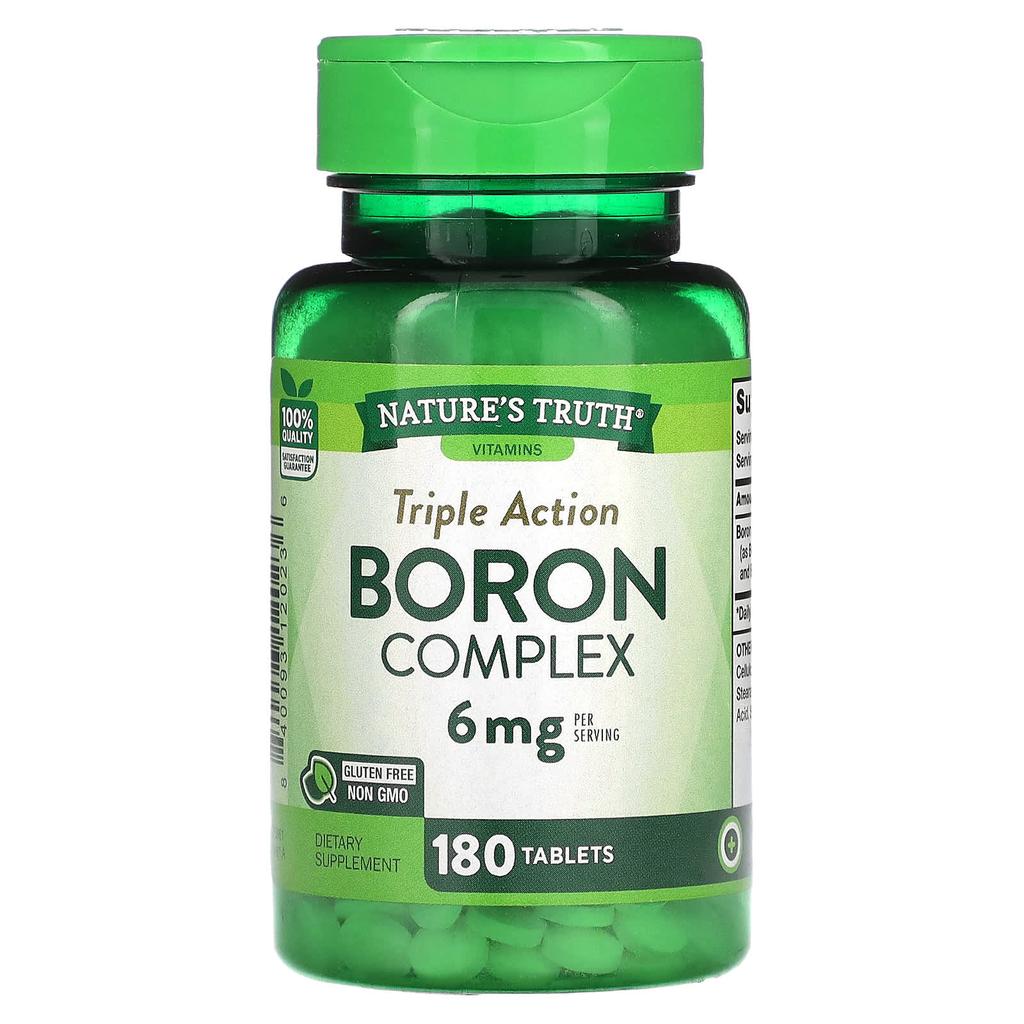 Nature'S Truth, Triple Action Boron Complex, 6Mg, 180 Tablets (3Mg per Tablet)