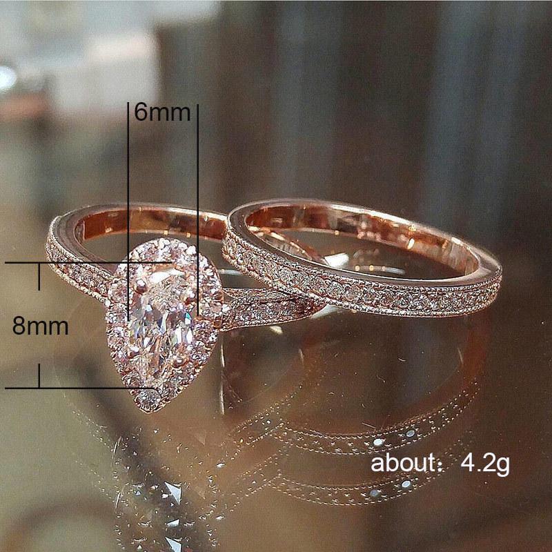Trendy Pear-Shaped Teardrop Zircon Engagement Rings for Stylish Women