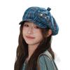 Sun Protection Plaid Cloud Berets Korean Style Octagonal Caps Ins Newsboy Cap  Female