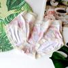 Floral Panties Breathable Underwear Mid Waist Women's Triangle Pants Comfortable Briefs Soft Lace Trim Bottoms