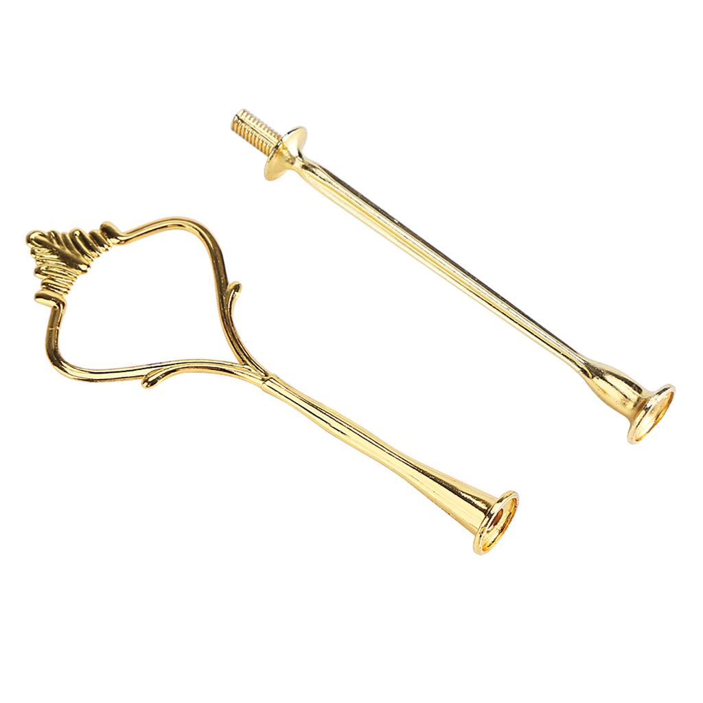 Многоярусная подставка для торта, ручка, тарелка для фруктов, крепеж, держатель(2-х уровневая золотая корона)