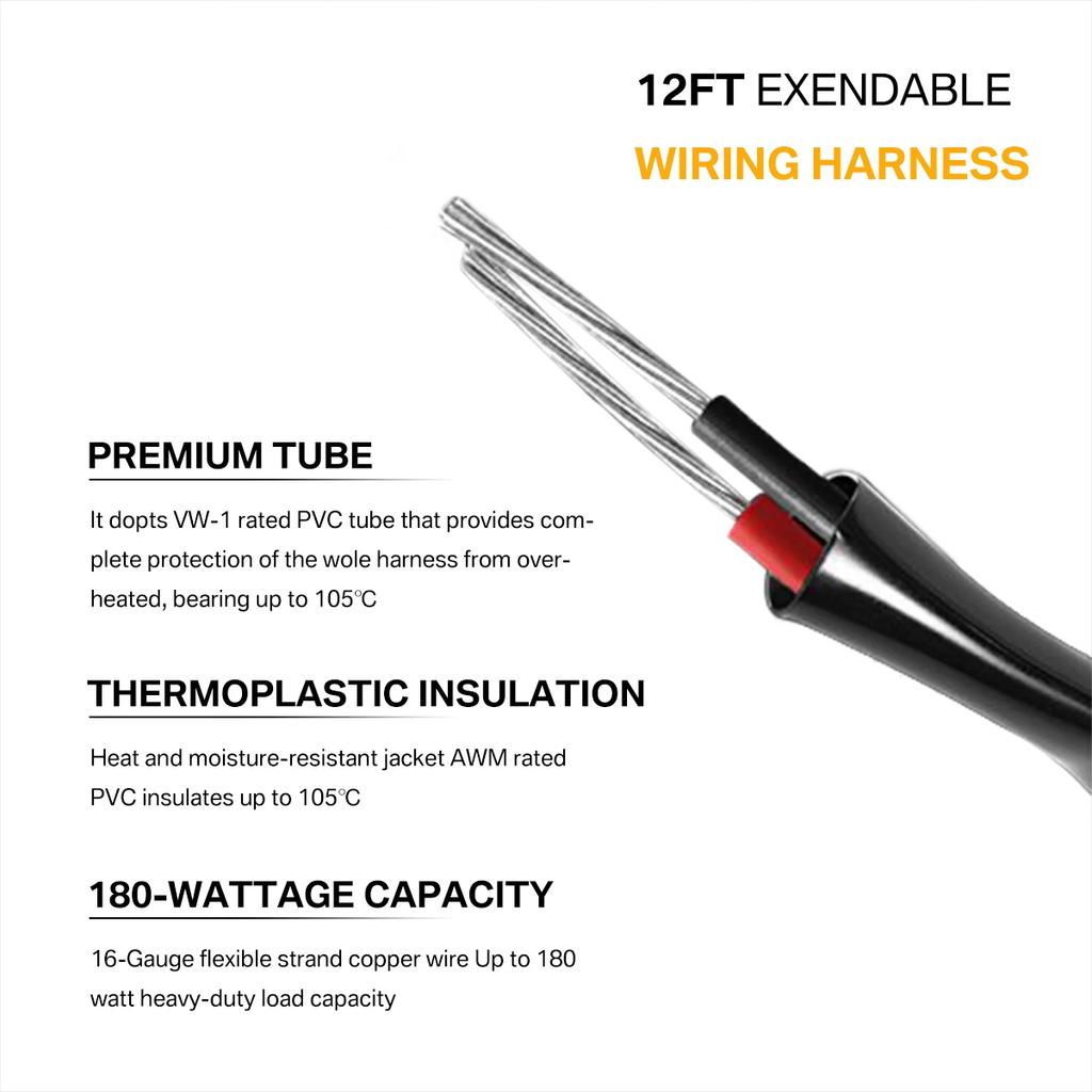 Автомобильный светодиодный жгут проводов 40A реле включения-выключения водонепроницаемый переключатель для внедорожных транспортных средств, лодок, кораблей, автомобилей комплект жгута проводов