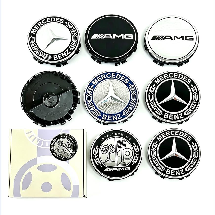 For Benz C-C2Hot 4PCS 75mm Car Floating Wheel Center Hub Caps Cover for Mercedes-Benz B/C/E/S Class a C200L GLC GLK CLA - CF Accessories SSS