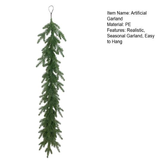 Winter Greenery Garland Artificial Pine Needle Garland Christmas Hanging Faux Pine Branch