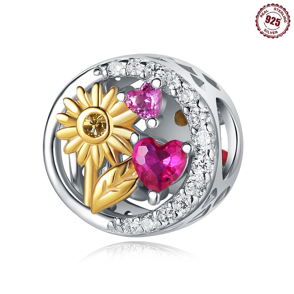 S925 sterling silver pendant accessories beaded bee butterfly original European and American style DIY bracelet