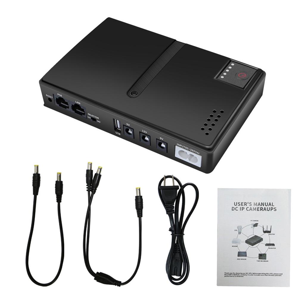 Источник бесперебойного питания 10400 мАч 36 Вт USB 5 В постоянного тока 5 В 9 В 12 В POE 15 В 24 В 6 розеток Резервный источник питания для