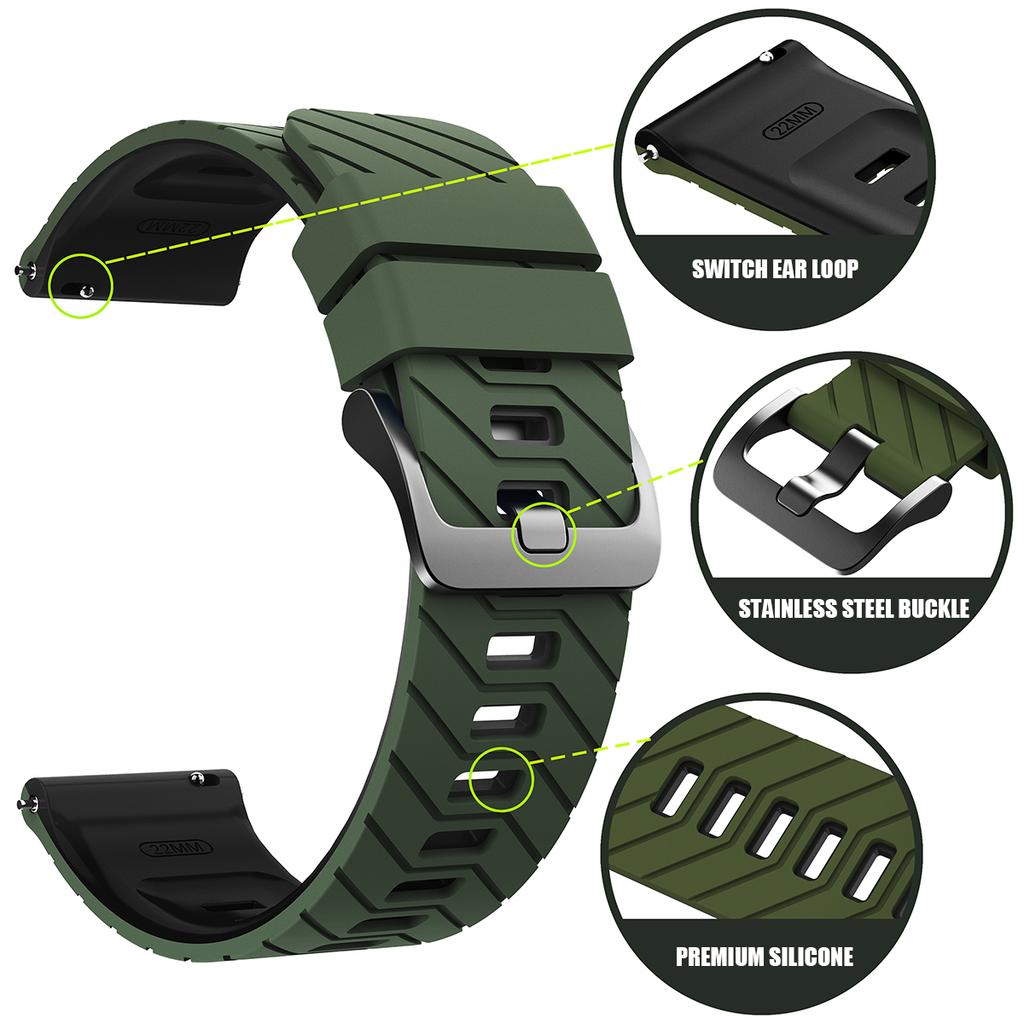 Сменный ремешок 22 мм для Amazfit Balance/GTR 4 3 2, силиконовый ремешок для часов Amazfit Bip 6 5/ Stratos 3 2 2S, регулируемый ремешок-браслет.