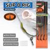 3pcs/pack Carp Fishing Rig Slip D Rig Hair Rig With Quick Change Swivel Curve Shank Hook Size 2/4/6 PTFE Coating High Carbon Steel