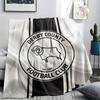 Фланелевое одеяло с принтом логотипа Derby County FC, мягкий плед для спальни и дивана, моющееся, сувениры для футбольных фанатов, отличный подарок.