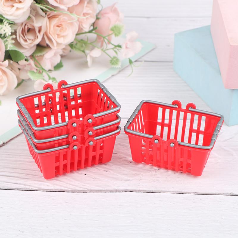 Shopping Basket Toys Kids Mini Supermarket Shopping Hand Basket Model Doll House