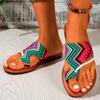 Модные женские бохо-плоские сандалии Новые повседневные шлепанцы-гладиаторы Женские большие размеры Мягкие пляжные шлепанцы Zapatos Outdoor