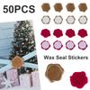 50 шт. Наклейки с восковой печатью Самоклеящиеся Ретро Тисненый узор Наклейка-штамп с восковой печатью Приглашение Упаковка подарков Карты Наклейка-печать