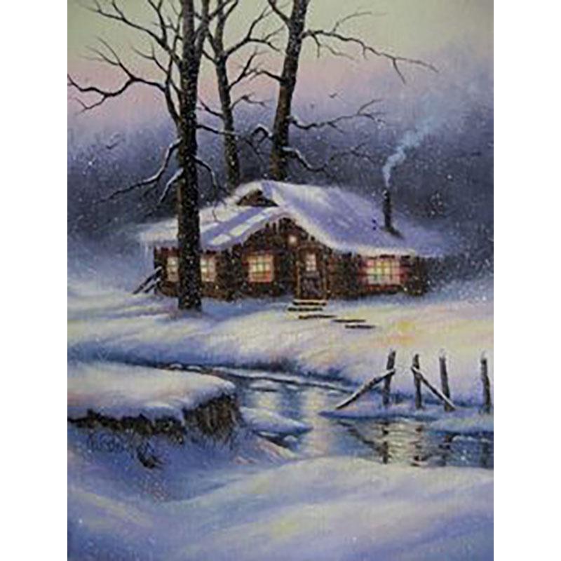 Diy 5D алмазная живопись полная круглая дрель зимняя природа вышивка крестиком мозаика Смола Алмазная вышивка набор снежный пейзаж декор