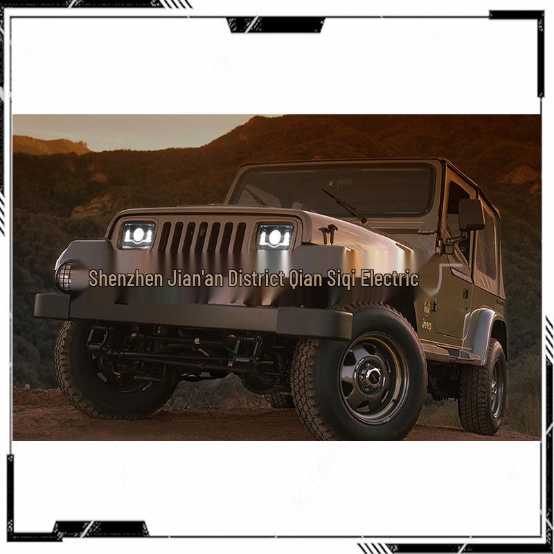 4x6 Inch LED Headlight with DRL for Jeep Truck, 5 Inch Square