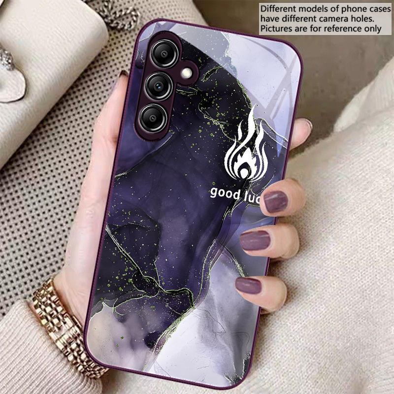 Зеленый мраморный узор Для Samsung A 20 30 22 23 24 25 26 31 32 33 34 35 42 50 51 52 53 54 55 56 70 71 72 73 5G стеклянный чехол для телефона