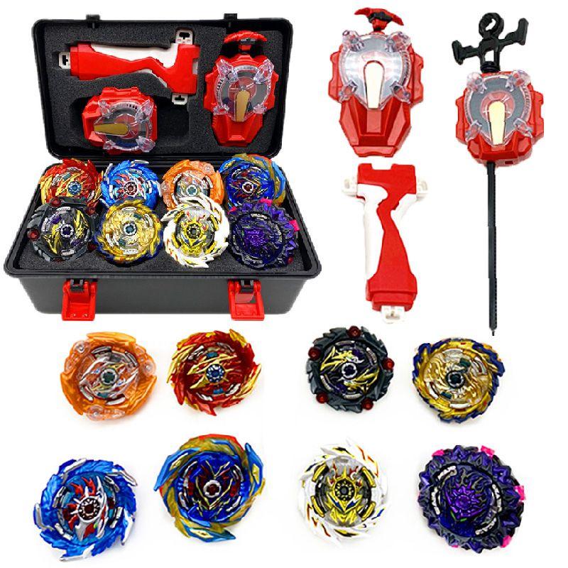 Набор из 8 гироскопов Beyblade Burst Super King с искрящимся пусковым устройством и коробкой для хранения