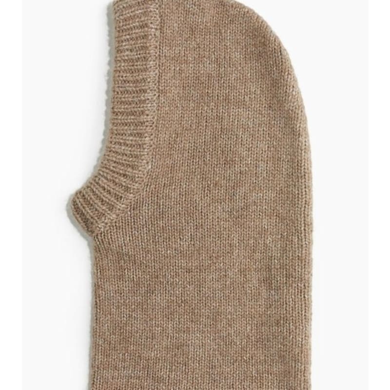 H&M Knitted Balaclava in Greige Melange 1264625002