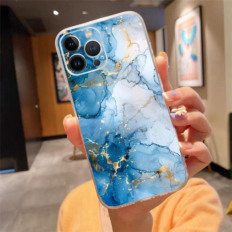 Чехол для телефона Carcasa Funda Для iPhone 16 15 13 14 11 12 Pro Max 16 14 12 13 Pro 15 Plus 16E Мраморный чехол