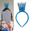 Glittering Powder Crown Hairband Hollowed Heart Tiaras Headband for Women Teens Birthday Party Celebration Costume Props