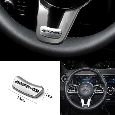Наклейки-эмблемы на руль автомобиля Металлическая эмблема для Mercedes Benz AMG W206 W204 W205 W212 W213 W221 W222 W223 W251 W464 GLE GLC