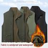 Men's Winter Plus Velvet Multi-Pocket Outdoor Fishing Dad Vest