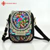 Fashion Travel Phone Purse National Canvas Shoulder Small Vintage Boho Ethnic Embroidery Bag for Women Travel Pouch Floral