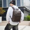 Однотонный ПУ рюкзак Мужской рюкзак большой вместимости Студенческий спортивный дорожный компьютерный рюкзак