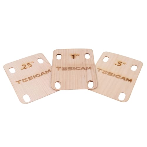 TOSICAM 3-Piece Guitar Neck Shim, Made In Canada from Solid Maple Wood, Bolt-On Neck Bolts, 0.25, 0.5, and 1 Degree