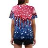 Women's T Shirt Independence Day Print Button Short Sleeve Daily Weekend Fashion Basic V- Neck Regular Top